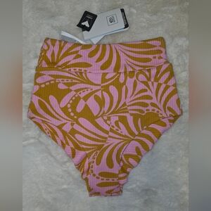 Rip Curl Pink and Brown Bikini Bottom